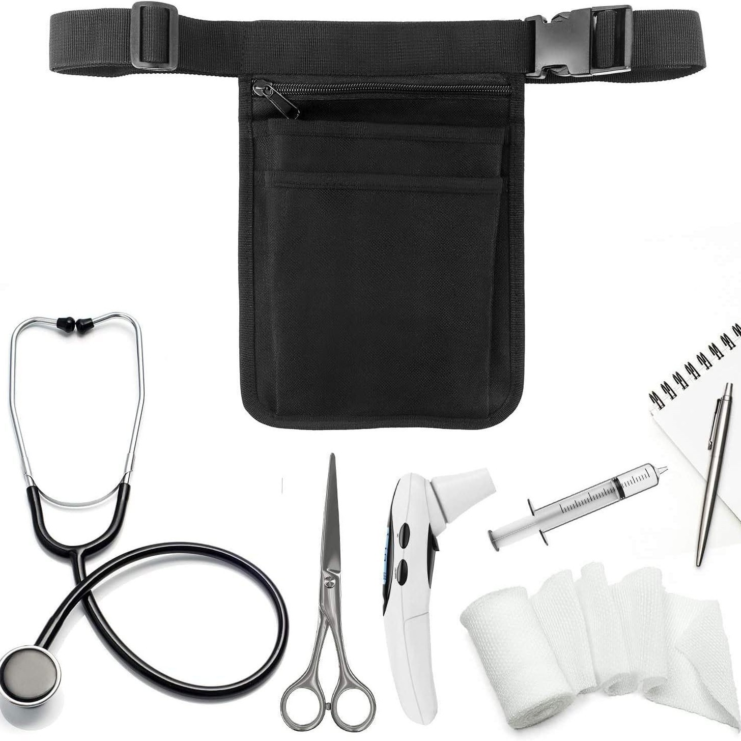 Bolso de cintura multicolor, bolso cruzado multifuncional de tela Oxford, bolso médico portátil para clases, bolso para bolígrafos, kit de aseo para mascotas y kit médico image 6