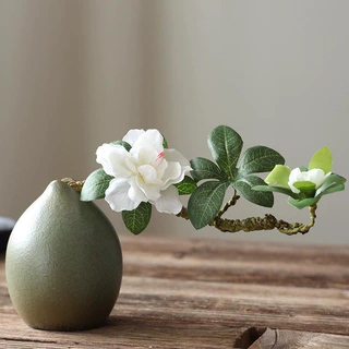 新中式陶瓷小号水培花瓶仿真花摆件客厅插花桌面办公室家居装饰品