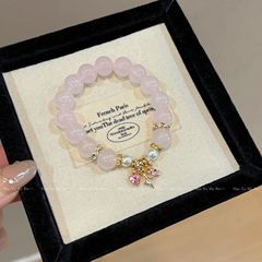 金粉世家 ~ 甘い少女心ピンク水晶ビーズブレスレットファッション