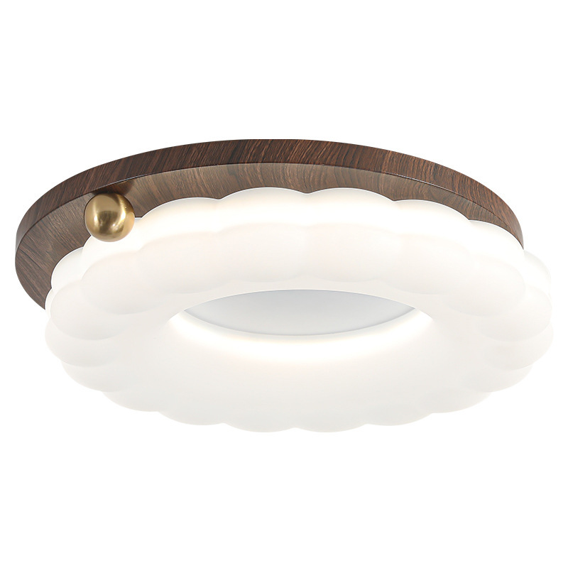 Luz de dormitorio de viento crema medieval, lámpara de techo cálida, nubes de calabaza burbuja de protección de ojos, lámpara de dormitorio principal, lámpara de habitación Zhongshan