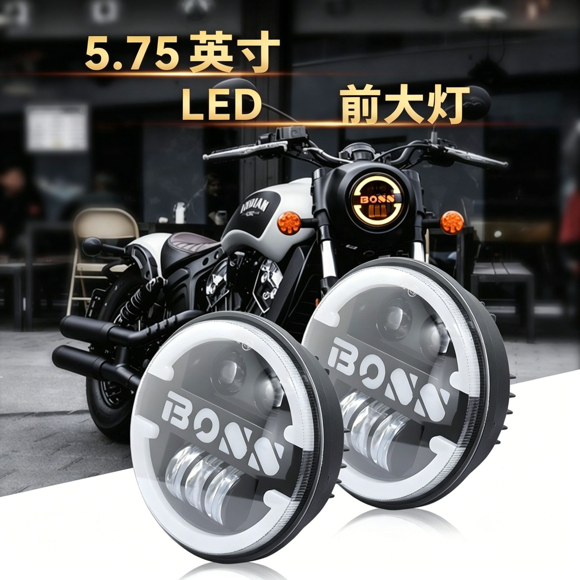 Cross-Border Hot-Selling Harley Motorcycle Spotlight 5.75 Inch 60W Wrangler Boss Car Led Headlight Modification Headlight
