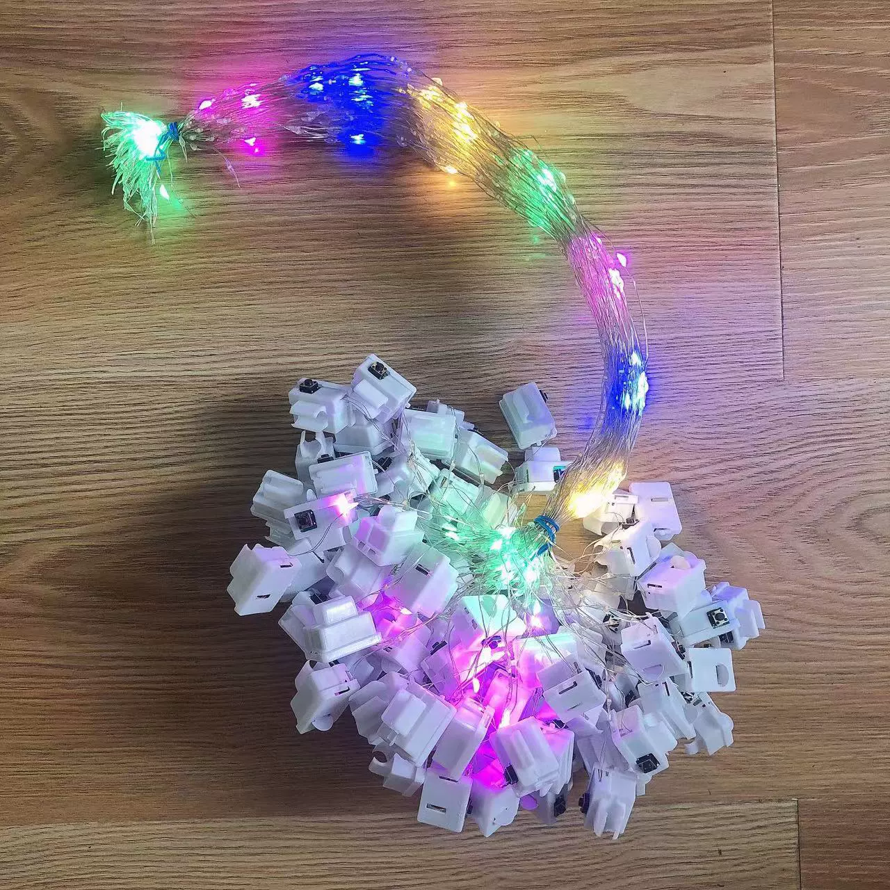 LED copper wire fairy lights, 3‑mode adjustable, warm/multi colors, AG13/LR44 battery