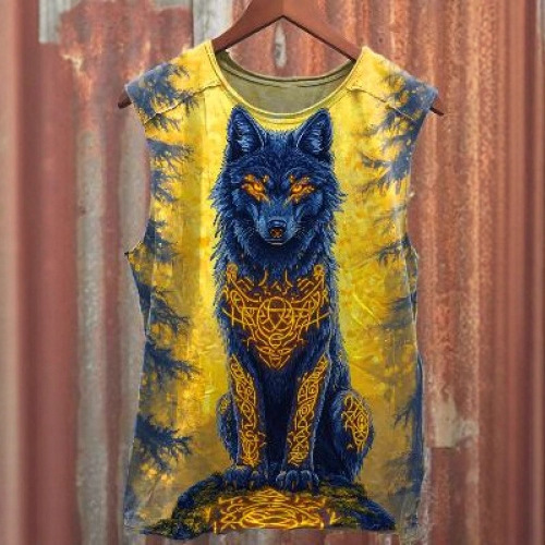 Cross-Border Independent Website 2025 New Model 3D Digital Printing European and American Foreign Trade Sports Casual Street Style Sleeveless Men's Vest