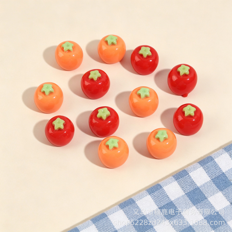 Mini cartoon tomato resin accessories, DIY cream glue for handmade phone cases, hair clips, hair ornaments, and keychains, wholesale Mini cartoon tomato resin accessories, DIY cream glue for handmade phone cases, hair clips, hair ornaments, and keychains, wholesale