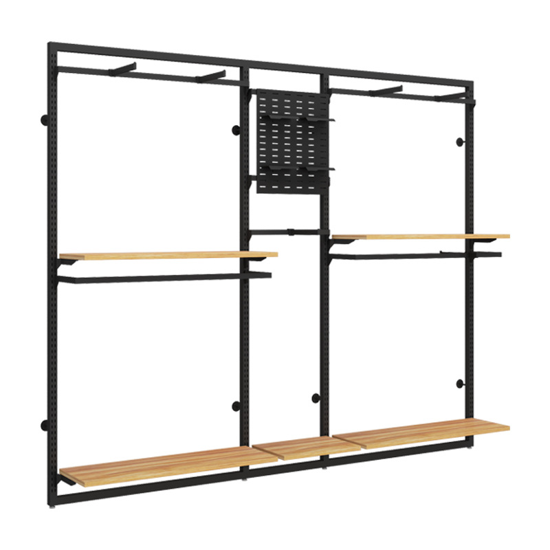 Tienda de ropa deportiva soporte de exhibición piso estante para hombres centro comercial estante de ropa casual de gama alta pared tienda de ropa para hombres