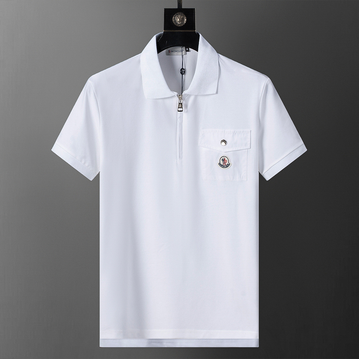 Cross-border versión correcta 26 nuevo polo para hombres color sólido negocios Jacquard casual con solapa de punto manga corta 1