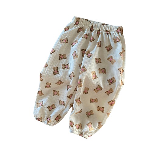 Field Season 23 Spring and Summer New Korean Style Children's Double Layer Gauze Mosquito Repellent Pants Boys and Girls Long Pants Baby Gauze Pants 