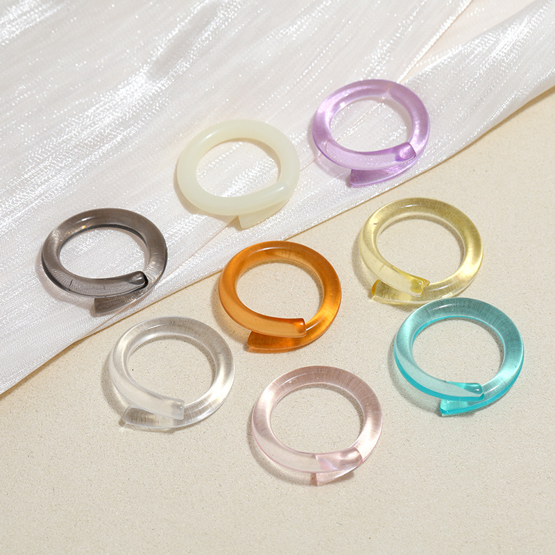 Wholesale Jewelry Candy Color Cross Acrylic Ring Nihaojewelry display picture 12