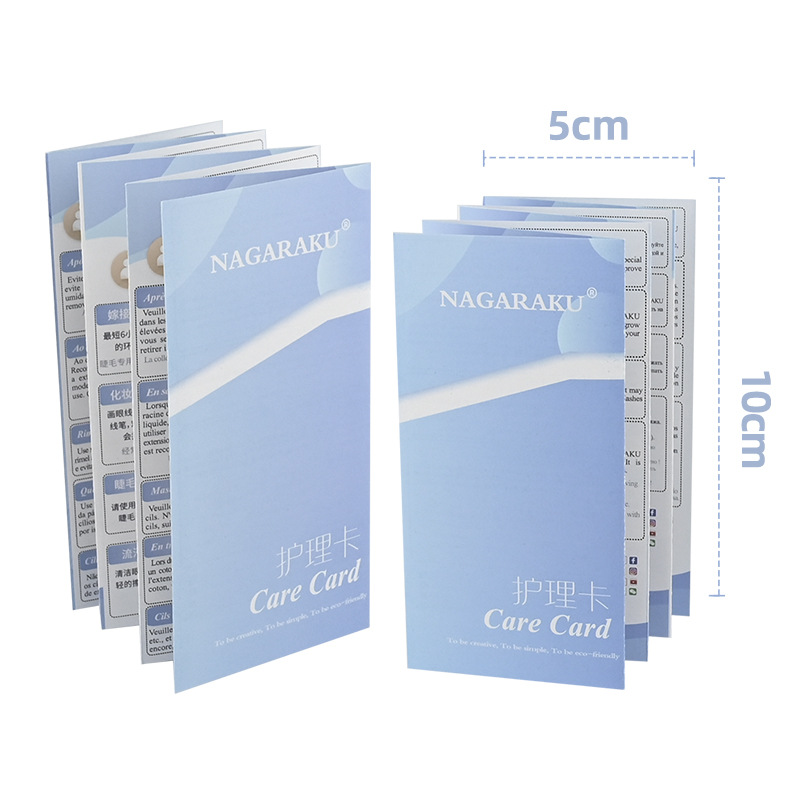 NAGARAKU Tarjeta de cuidado de pestañas de injerto tienda de pestañas cliente precauciones de mantenimiento posventa Tarjeta de cuidado de pestañas