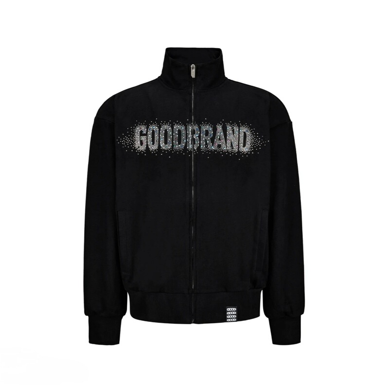 GOODBRAND new starry sky crescent moon rhinestone sparkling casual jacket, a luxurious and high-end stand-up collar sweatshirt GOODBRAND new starry sky crescent moon rhinestone sparkling casual jacket, a luxurious and high-end stand-up collar sweatshirt