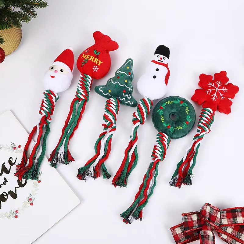80g Weight Pet Toys Type Of Pet Supplies 30 Quantity Cute Plush Christmas Cartoon Pet Toys