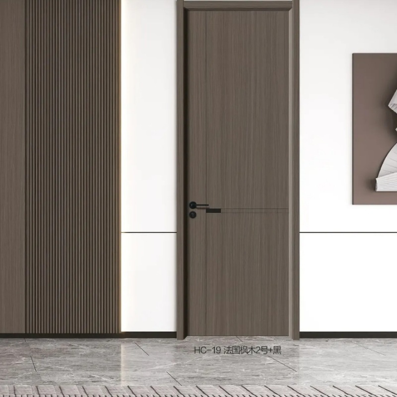 Puerta compuesta de madera sólida puerta de cristal de carbono de madera sólida puerta de habitación impermeable puerta de dormitorio insonorizante puerta interior puerta de habitación completa puerta libre de pintura