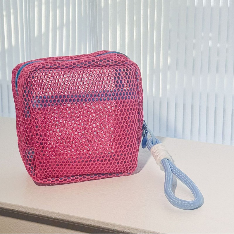 ドーパミン豆腐バッグミニメッシュポータブルトラベルトイレタリー化粧品収納バッグメイクアップバッグメッシュ雑貨バッグ|undefined
