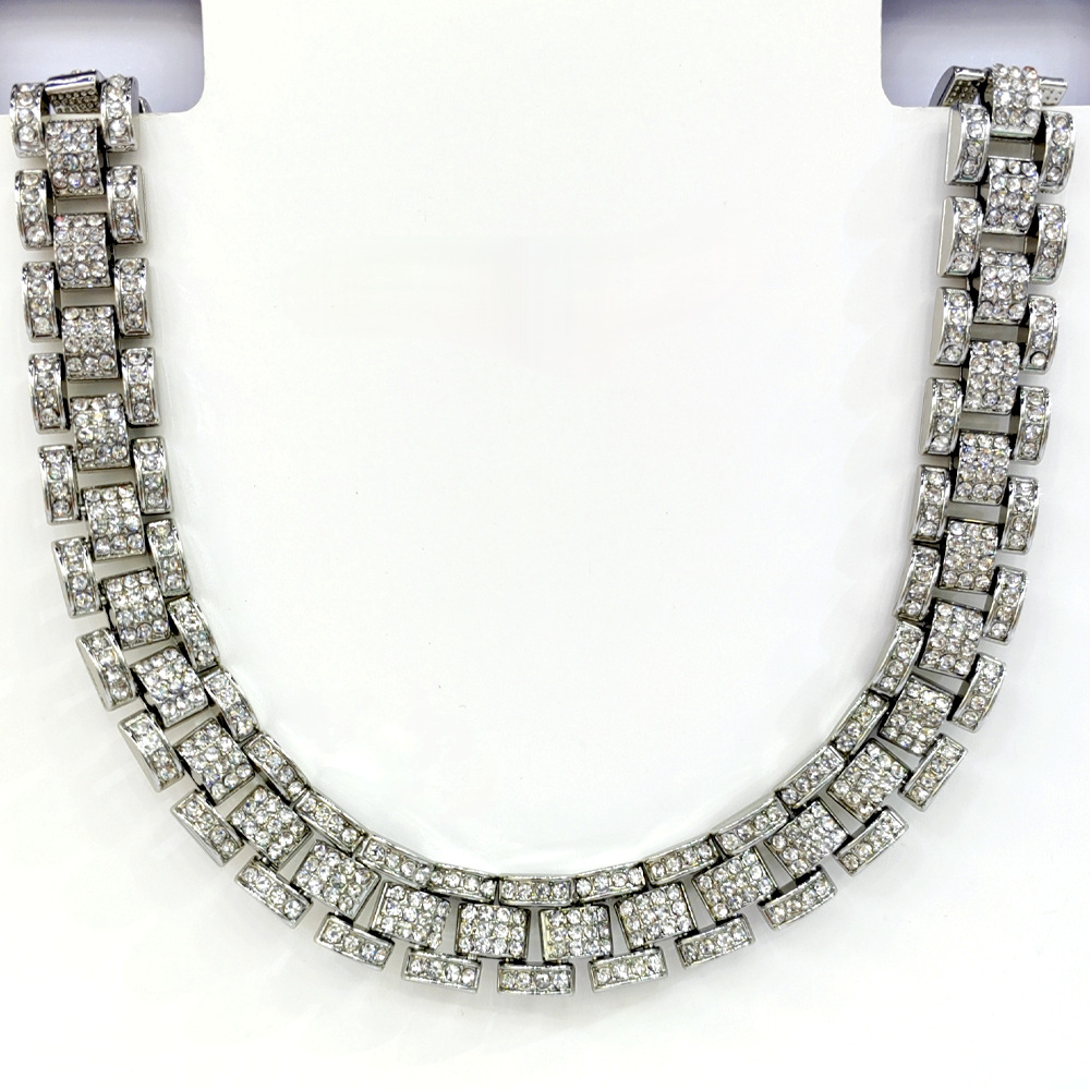 Fashion Solid Color Alloy Inlay Rhinestones Unisex Necklace 1 Piece