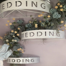 婚慶道具 新款wedding字母掛件鐵藝雕花鏤空半圓吊頂婚禮創意擺件