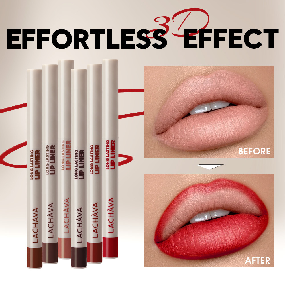 Cross-Border Cosmetics Lachava Velvet Matte Lip Liner 10 Colors Waterproof Long-Lasting Color Lipstick Eyeliner Wholesale