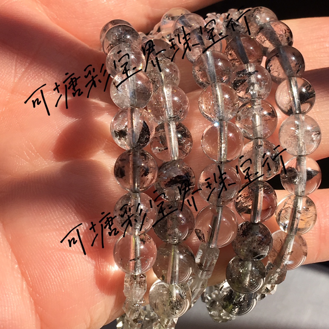 天然闪灵钻圆珠单圈手串古典手饰手链饰品水晶首饰厂家直供