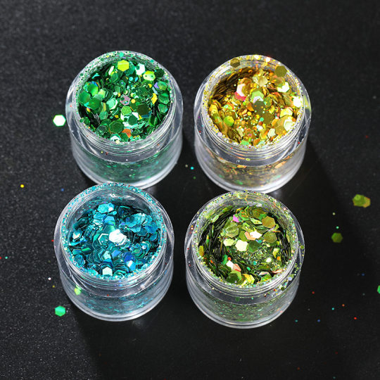 Creative Glitter Powder Nail Art Jewelry Bottled 8g Irregular Sequins Laser Mixed Nail Patch Glitter Powder