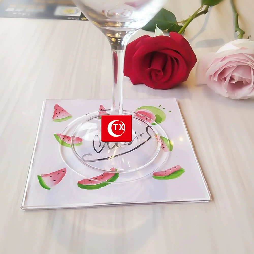 TX Новый авторский акриловый носовой платок бумажное полотенце Чайная чашка Чашка Коврик Персонализированный вечерний коврик для чашки С Высокими ногами