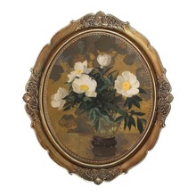 挂墙12寸画框复古相框椭圆形挂画欧式桌面摆件法式可玄关装饰