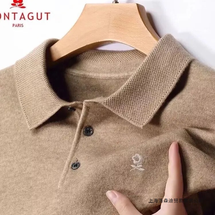 Montagut 2026 Men's Wool Collar Thickened Sweater, Autumn and Winter Polo Knit Long Sleeve Sweater Montagut 2026 Men's Wool Collar Thickened Sweater, Autumn and Winter Polo Knit Long Sleeve Sweater