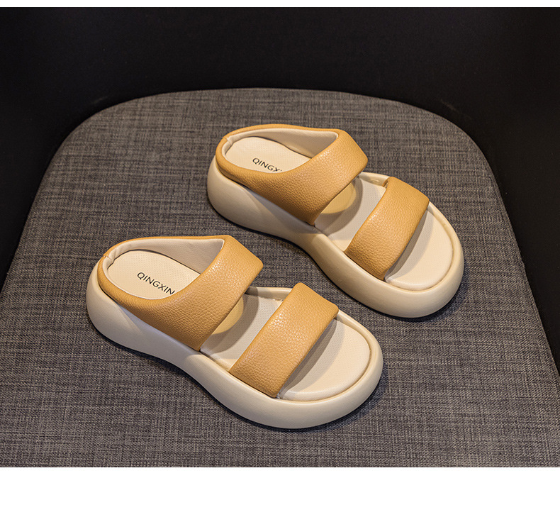 Sandal nữ quai ngang đế dày mũi tròn da thật mềm mại — M 2361m màu, M2361 màu xanh lá cây, M2361 màu tím, M2361 màu vàng chi tiết 20