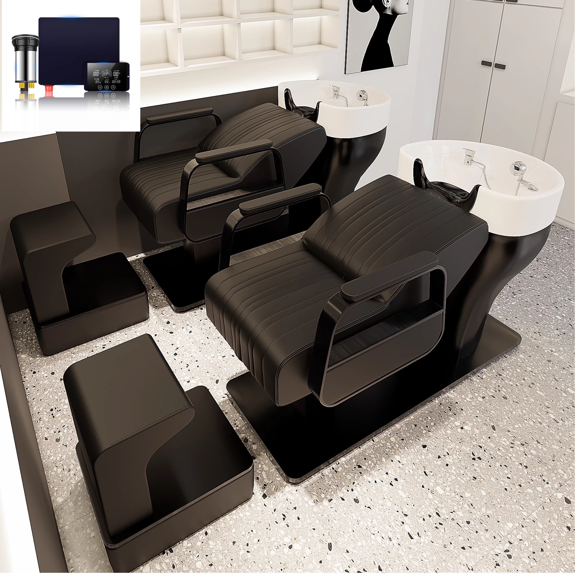 Cama de lavado de cabello red salón especial de peluquería tailandés de acero inoxidable cama de acero inoxidable tailandesa cama de lavado cama al por mayor