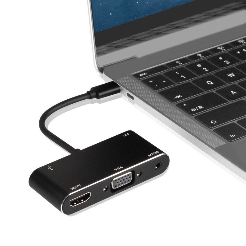 Type-C Docking Station Laptop Expansion Dock 3.1 Five-In-One Hdtv Vga Auxhub Multi-Interface