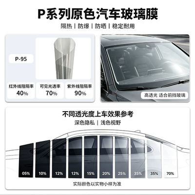 Sun protection film for car front windshield, sun privacy film for trucks and cars, self-adhesive film, heat insulation, original color, explosion-proof film (Automotive Film) - 152m-1m-wholesale-by-the-roll-p-95
