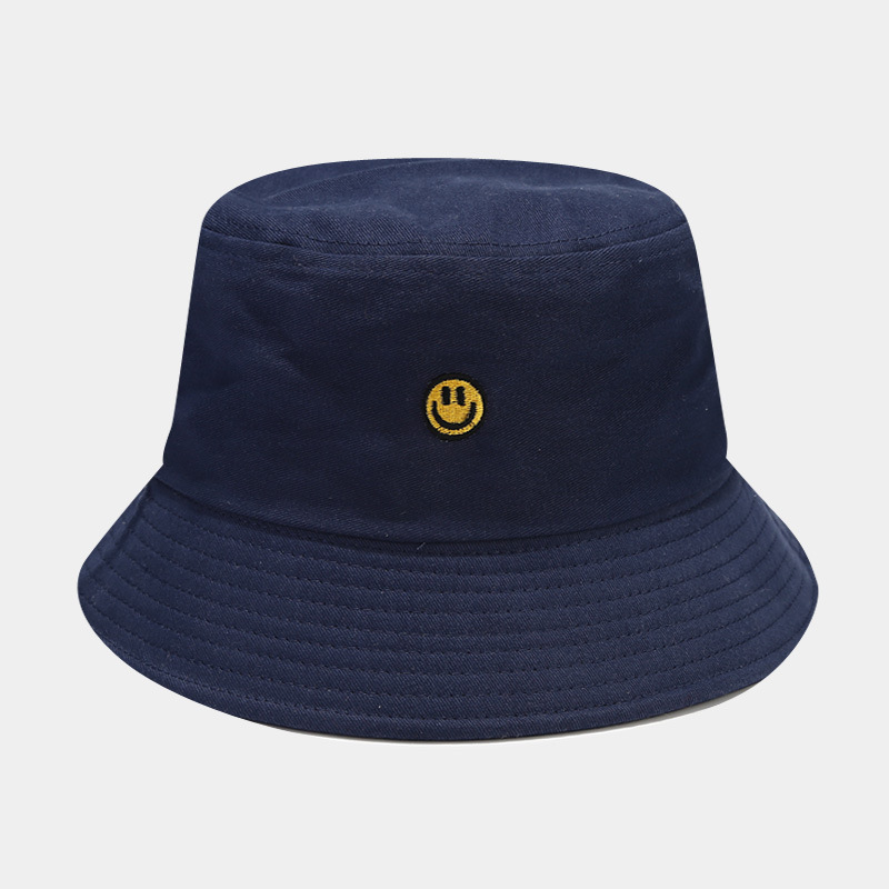 Women's Simple Style Smiley Face Solid Color Embroidery Wide Eaves Bucket Hat display picture 4