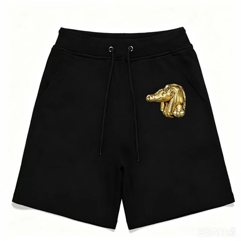 2025 New Men's Casual Shorts, Loose, Breathable, Quick-Drying, Sports Short-Sleeved Fitness Shorts with Crocodile Head Logo, Stylish