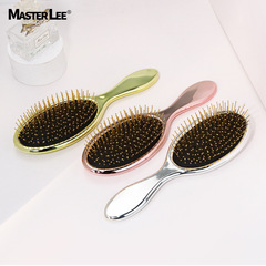 新款氣墊梳電鍍塑料梳軟膠皮鋼針氣囊梳家用長發順發蓬鬆梳子