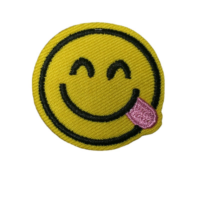 服饰卡通绣花刺绣徽章手缝布贴衣服补丁贴批发调皮表情贴辅料