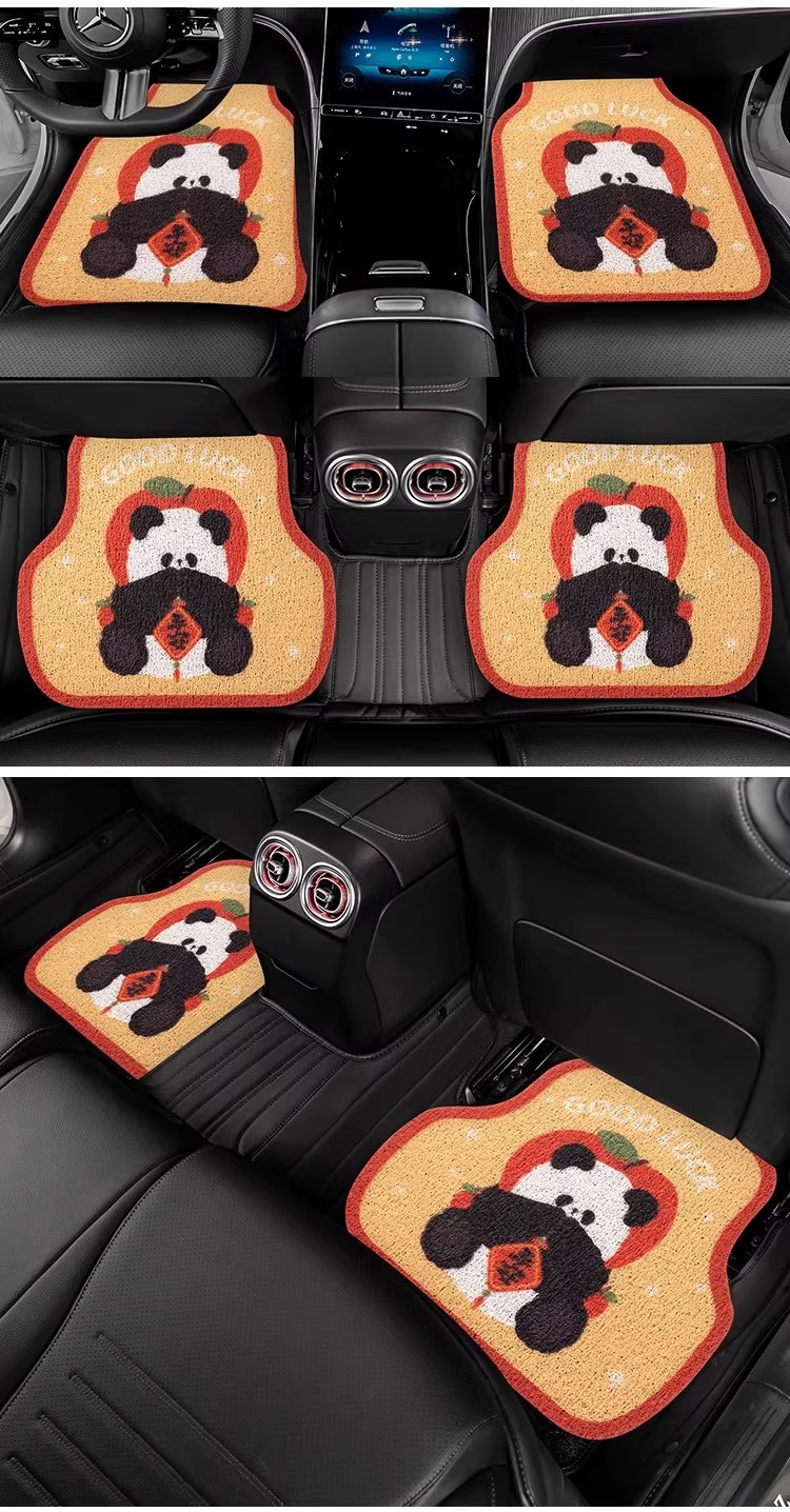 Universal Car Floor Mats, Car Foot Mats, Driver's Wire Ring Car Carpets, Car Foot Mats, Cute Cartoons