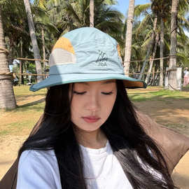 2026新款拼色渔夫帽男女夏季户外防晒遮阳透气速干登山太阳帽潮款