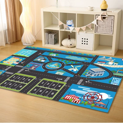 Avtomobil döşəmə paspasları — Non-Slip Floor Mat Factory Wholesale - happy-town-traffic-maze-technical-cloth-100x160cm6mm
