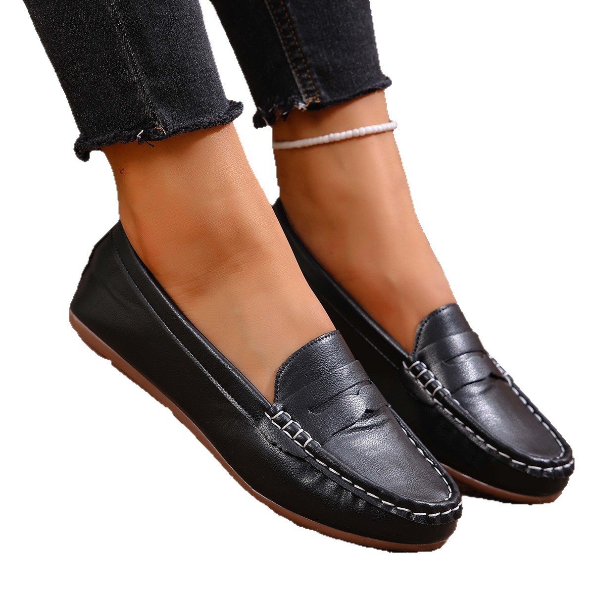 Mocasines Planos para Mujer de Cuero Sintético para Banquetes