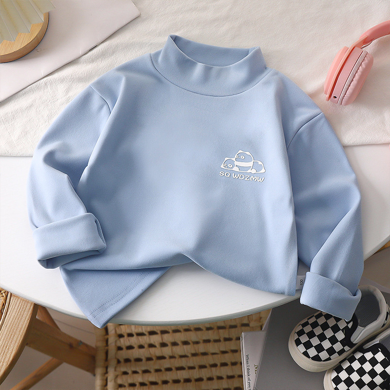 Los niños de media cuello alto de terciopelo camisa de fondo superior de invierno niños y niñas desgaste interior caliente primavera y otoño ropa media y grande ropa interior para niños image 13