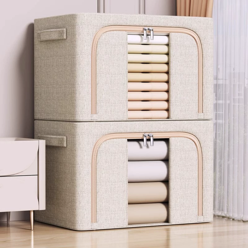 Capacious storage box, duvet, foldable storage system, cotton and linen