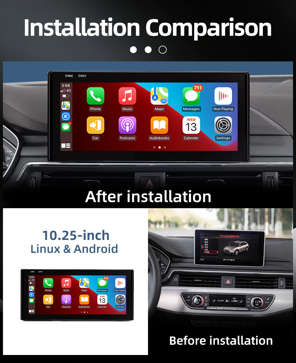 Suitable for Audi A4 A5 S5 B9 Android all-in-one car DVD navigation wireless Carplay central control large screen