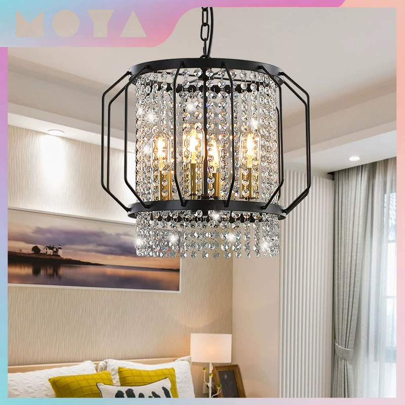 (), потолочная лампа для гостиной, креативный LED кофейный кристальный подвес, американский стиль, простой и элегантный дизайн