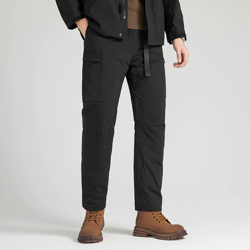 Зимние новые 90 белые пуховые пуховые брюки мужские эластические брюки свободные брюки на открытом воздухе альпинистские брюки