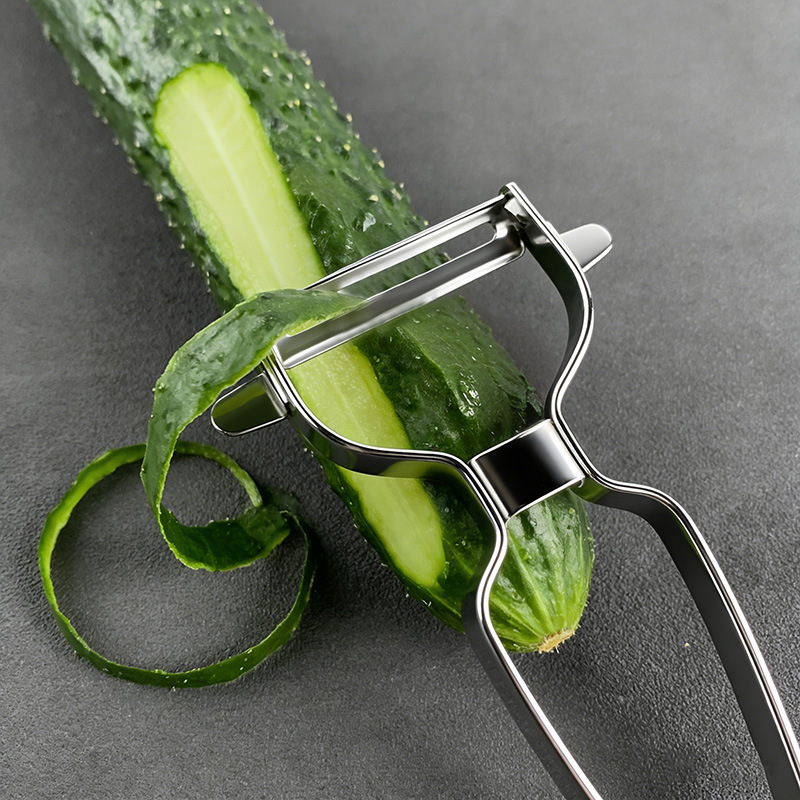 Pelador de acero inoxidable completo, planeador de frutas de melón grande, pelador doméstico multifuncional de patatas, lechuga, pepino, raspador de seda image 4