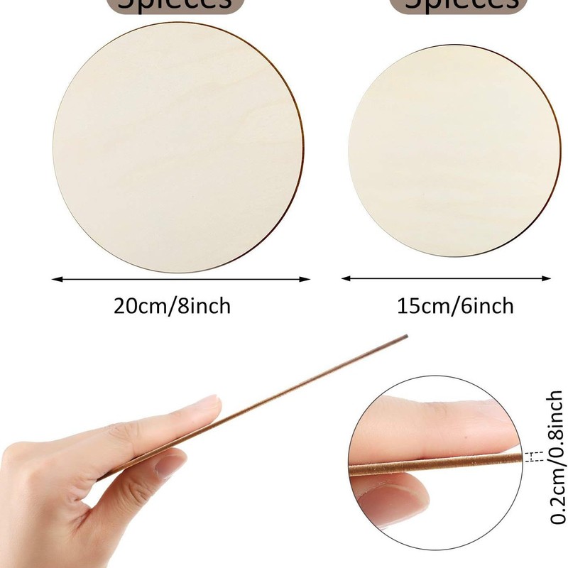 Tianyu 工芸品 diy 手作り 2 ミリメートル厚さの丸い木片クリエイティブ手描き木板ポプラ原木ボード|undefined