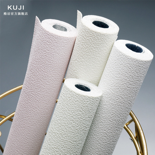 Factory direct sales aluminum base foam wallpaper self-adhesive waterproof linen pattern diatom mud roll wallpaper wall covering white wall sticker