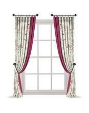 浪漫法式美式田园仿棉麻花卉印花防晒半遮光卧室客厅成品窗帘布料