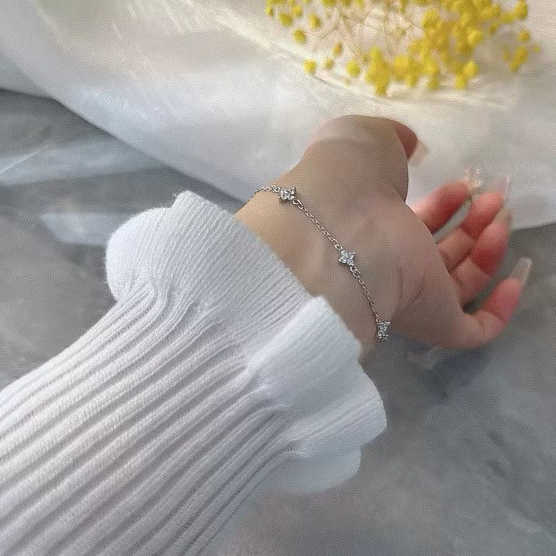S925纯银多件四叶草手链女   时尚小百搭轻奢ins风高级感纯银手饰|undefined