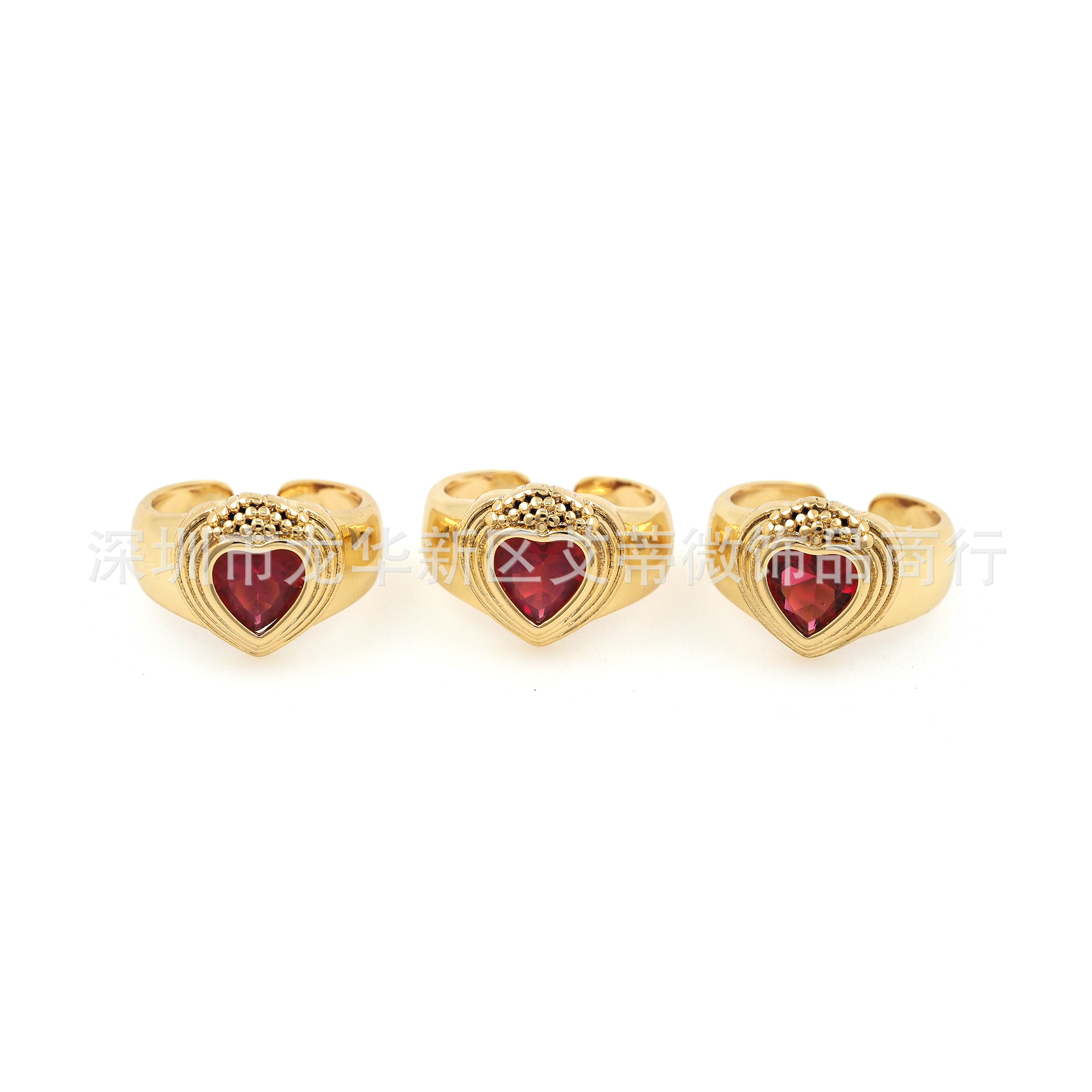 Fashionable adjustable copper universal small design ring heart…