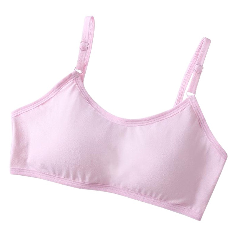 Pure Cotton student bra fixed Cup wrapped chest with chest pad tube top underwear running anti-vibration exposure solid color underwear