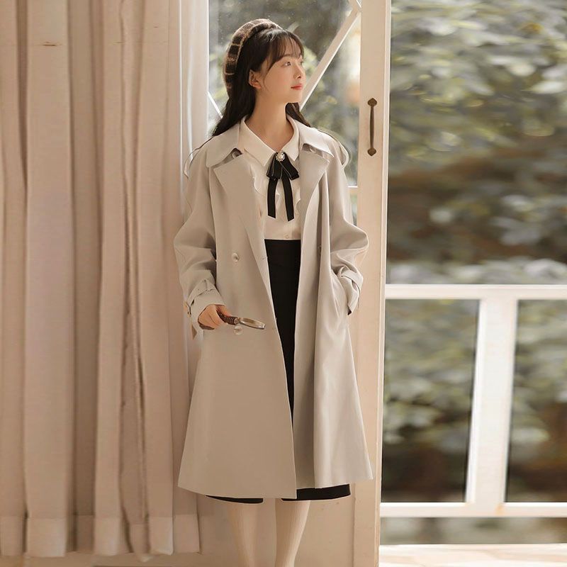 赫本风风衣外套女春秋季2025年新款秋冬感大衣中长款小个子女|undefined